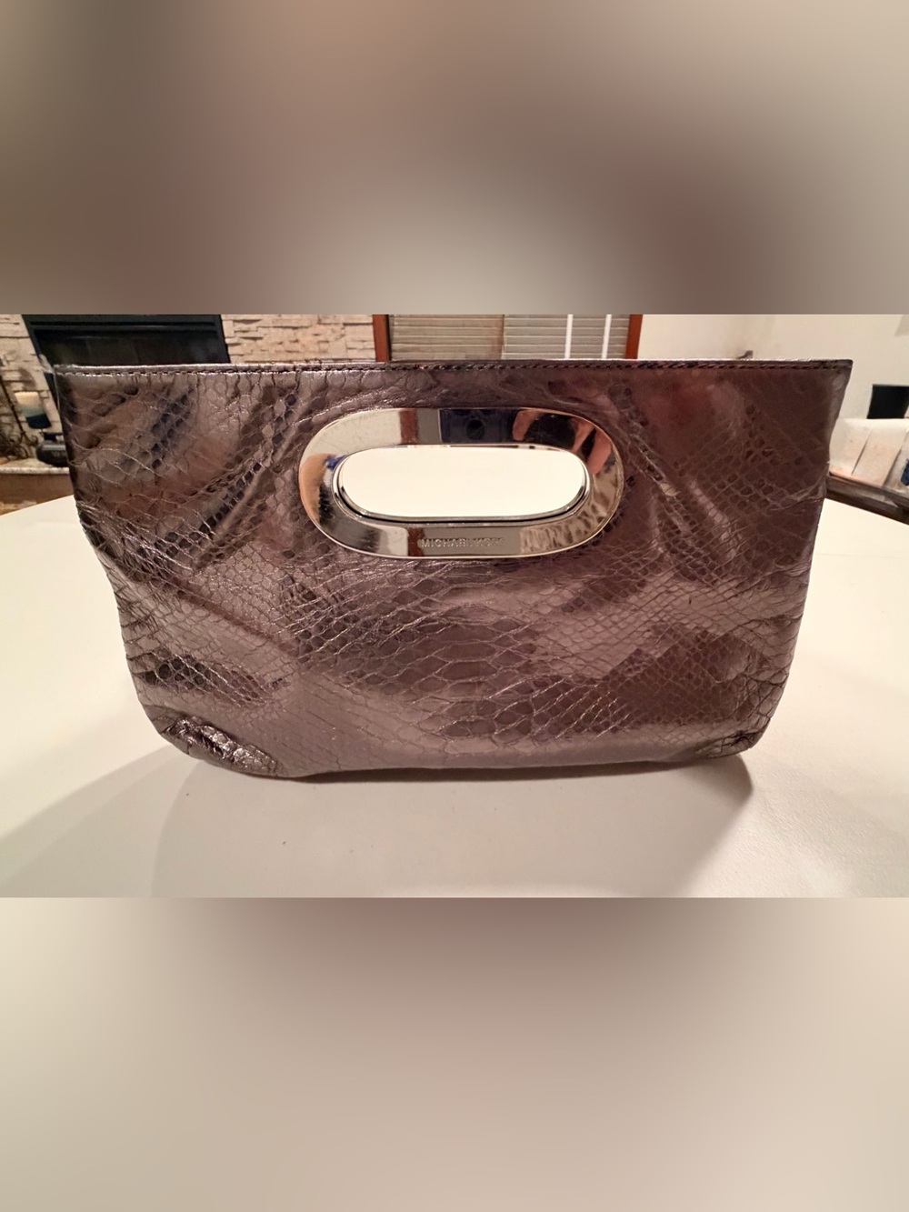 MICHAEL Michael Kors | metallic leather Berkley clutch purse